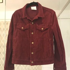 American Apparel Maroon Corduroy Jacket size XXS